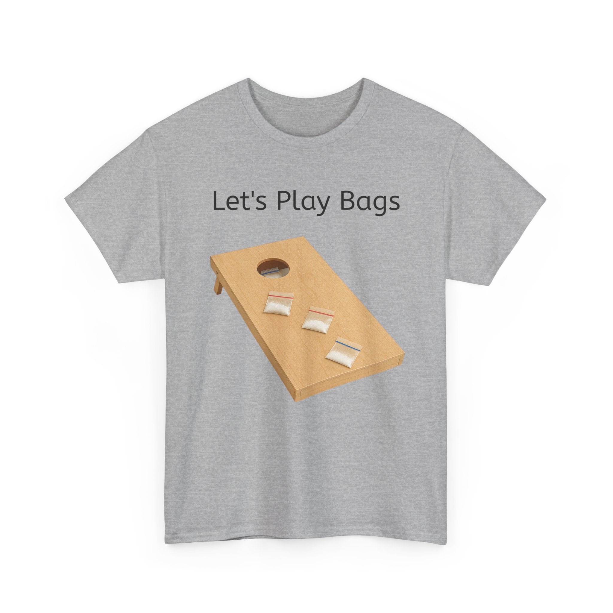 Unisex Heavy Cotton Tee: Let's Play Bags T-Shirt, Cornhole Game Shirt, Casual Wear, Fun Gift, Summer BBQ Apparel