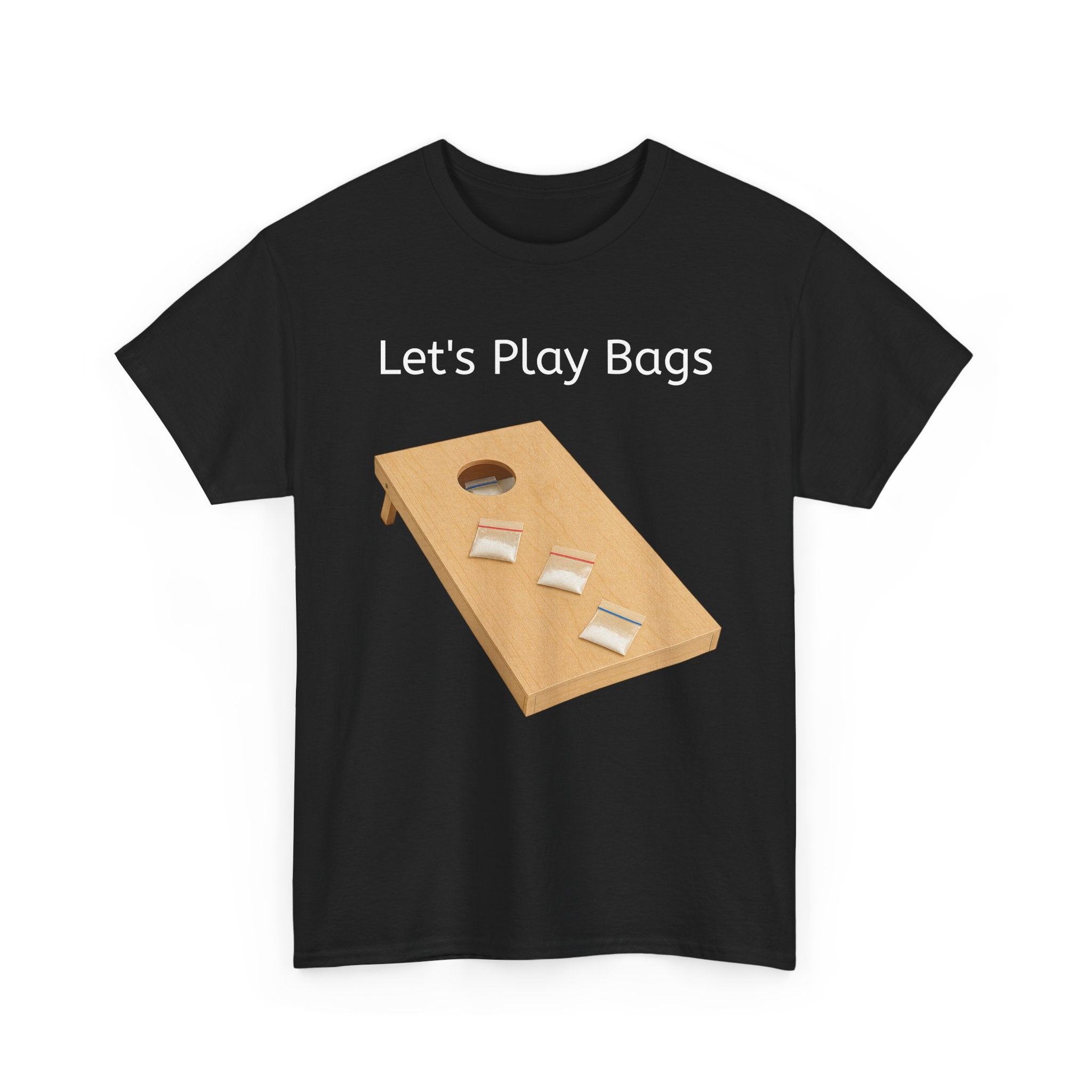 Unisex Heavy Cotton Tee: Let's Play Bags T-Shirt, Cornhole Game Shirt, Casual Wear, Fun Gift, Summer BBQ Apparel