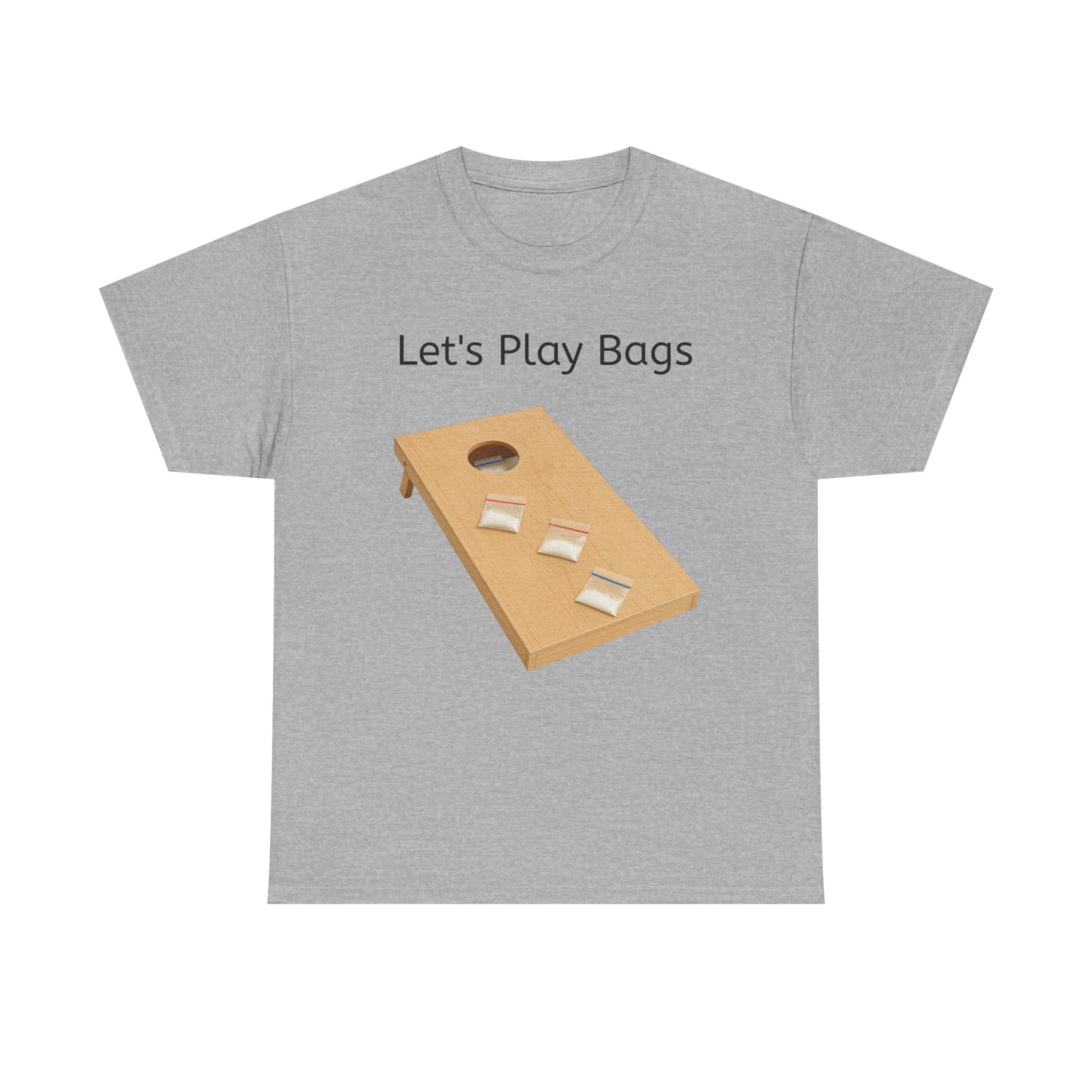 Unisex Heavy Cotton Tee: Let's Play Bags T-Shirt, Cornhole Game Shirt, Casual Wear, Fun Gift, Summer BBQ Apparel