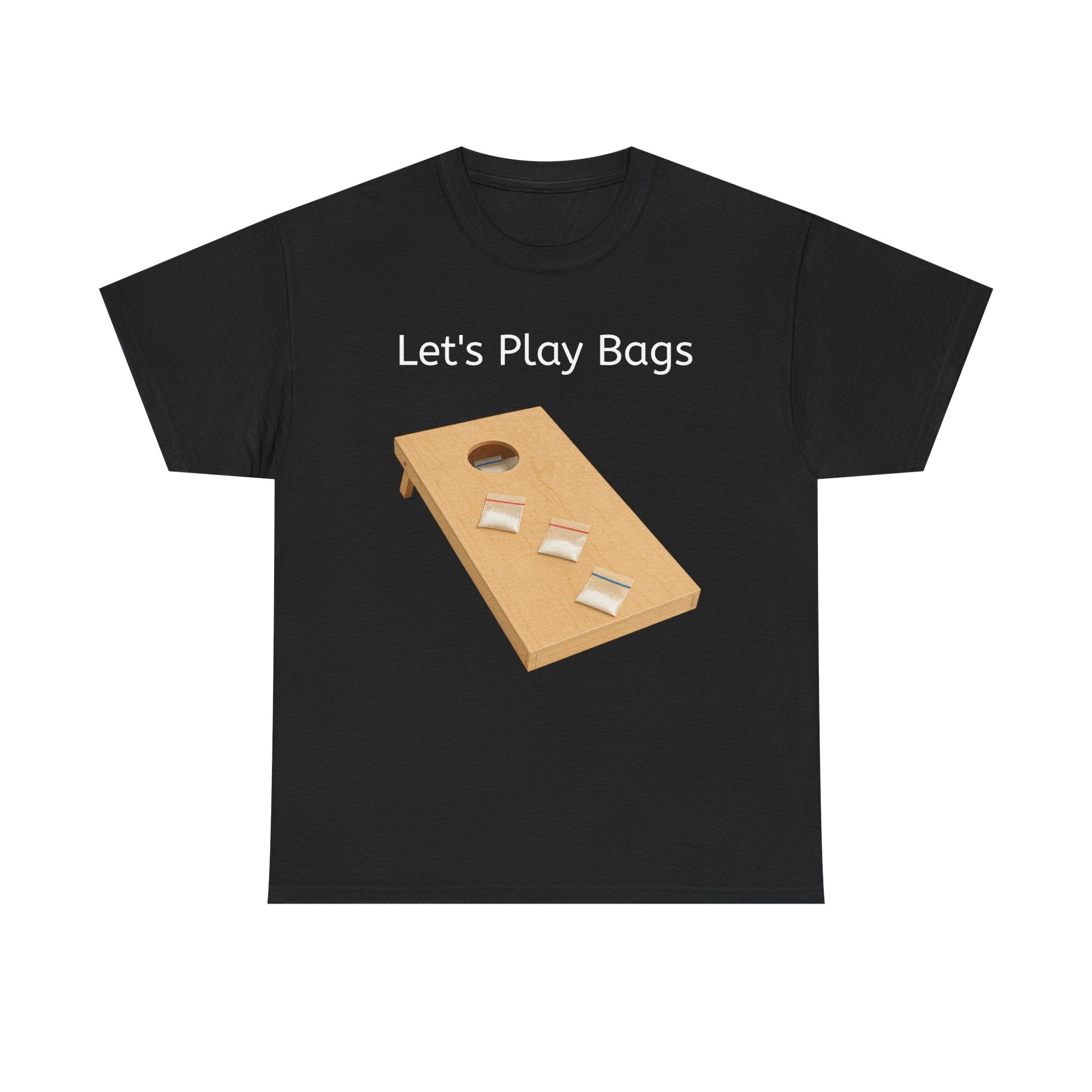 Unisex Heavy Cotton Tee: Let's Play Bags T-Shirt, Cornhole Game Shirt, Casual Wear, Fun Gift, Summer BBQ Apparel