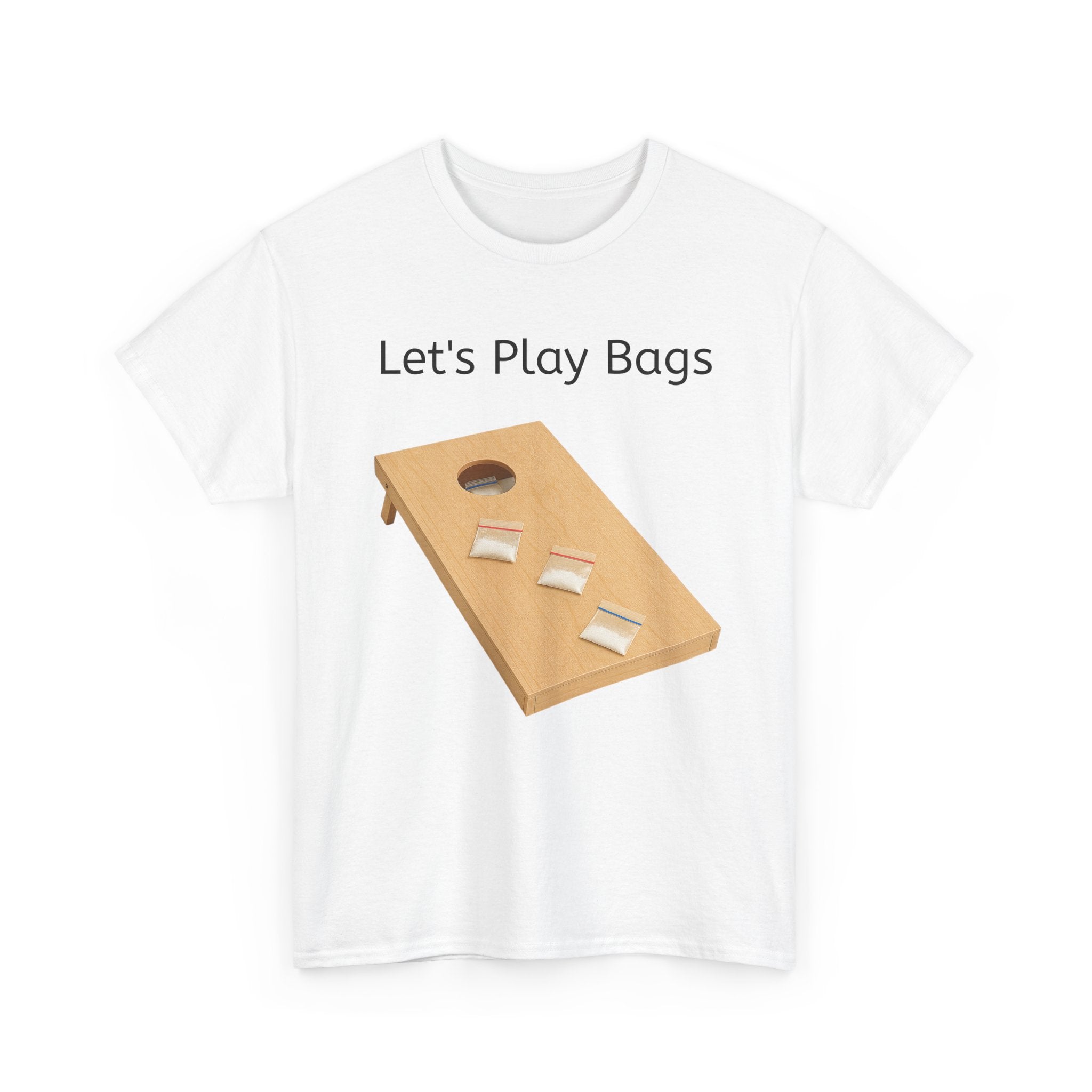 Unisex Heavy Cotton Tee: Let's Play Bags T-Shirt, Cornhole Game Shirt, Casual Wear, Fun Gift, Summer BBQ Apparel